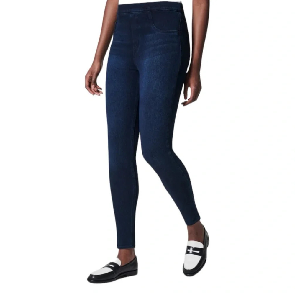 Spanx Jean-ish® Ankle Leggings Size Small Pull On Twilight  Rinse Stretch Casual